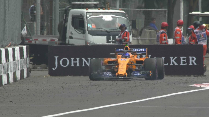 Fernando Alonso leaves in the GP of Mexico 2018