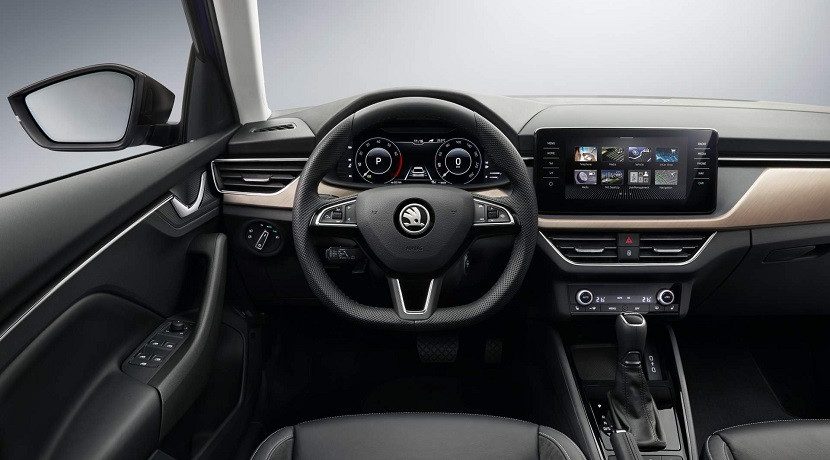 Driving position of the Skoda Scala 
