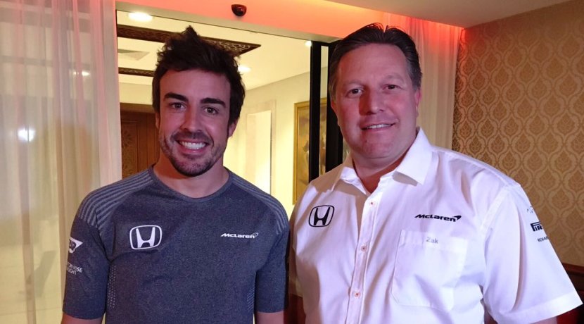 Fernando Alonso and Zak Brown, Executive Director of McLaren